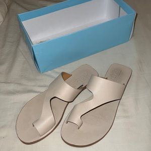 Beige Leather Sandals